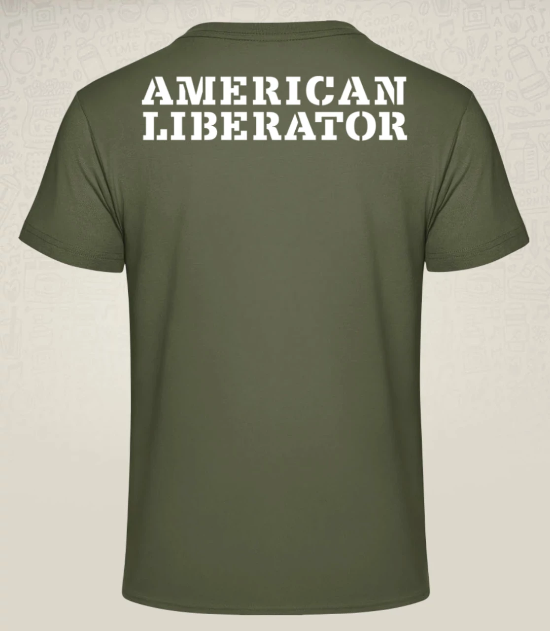 Tričko American Liberator - FP45 - Military Green White